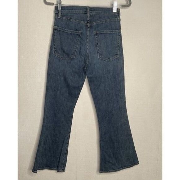Frame Le Crop Flare Blue Super High Denim Jeans Women Size 26 (Worn 1X) - Picture 11 of 14